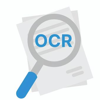 OCR OCR ocr,データ化,読み取り,文書,書類,虫めがね,デジタル化,pdf,電子化,資料のイラスト素材