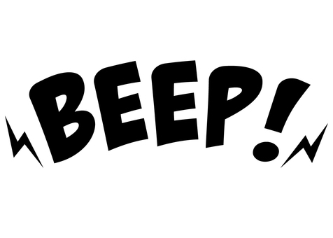 ピーッ（BEEP）警告音の文字素材 ピーッ,警告音,アラーム,擬態語,英語,文字のイラスト素材