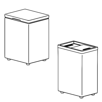 冷凍庫の線画 冷凍庫,ストッカー,家電,線画,モノクロ,立体,シンプルのイラスト素材