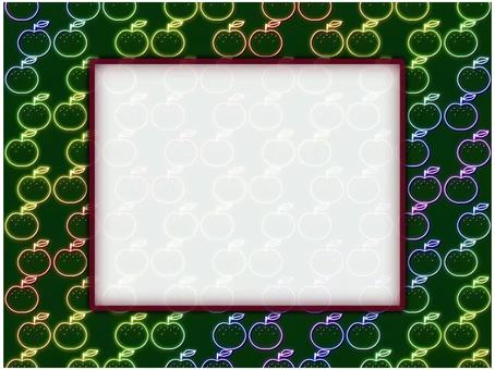 梨のフレ−ム　ネオン 梨,なし,フレ−ム,ポストカード,メッセージカード,柄,パターン,ネオン,グラデーション,虹色のイラスト素材