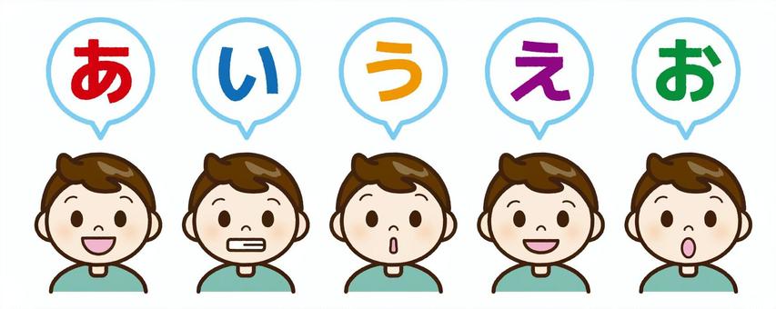 発音イラスト 口,発音,発声,言語訓練,母音,日本語,吃音,言葉,発達支援,こどものイラスト素材