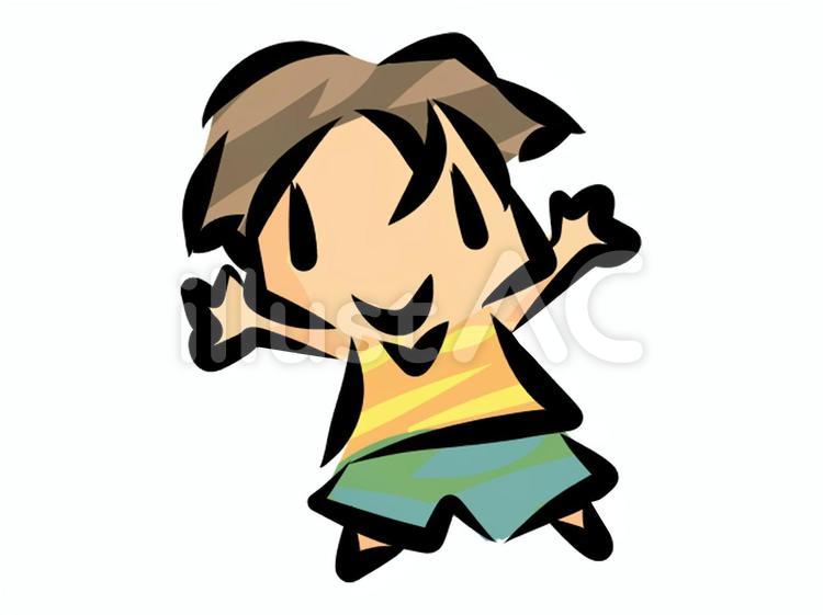 男の子 元気,笑顔,男の子のイラスト素材