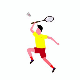 スポーツ 112 バドミントン,スポーツ,男性,アスリート,ラケット,シャトル,運動,試合,イラスト,キャラクターのイラスト素材