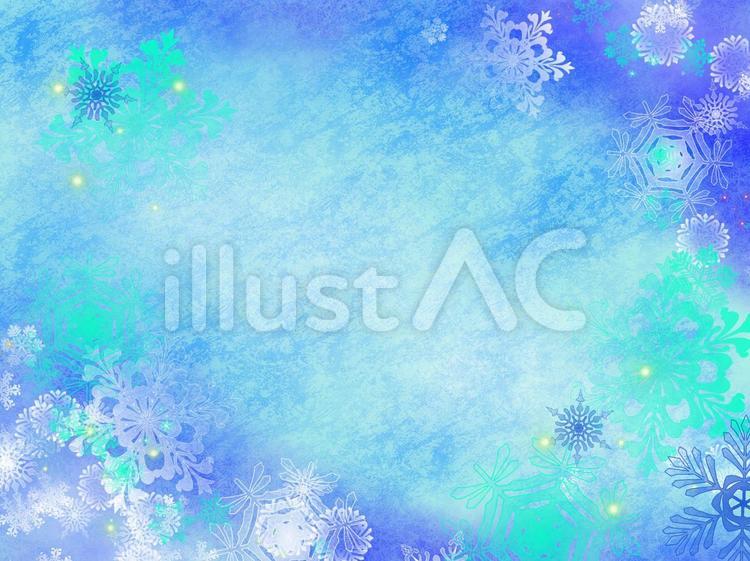 フレーム 雪,結晶,青のイラスト素材