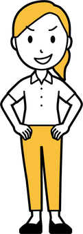Cool Biz Woman (Yellow) - 277 - Full Body, JPG, PNG and AI Cool Biz Woman (Yellow) - 277 - Full Body, villain, employee, cool biz, JPG, PNG and AI