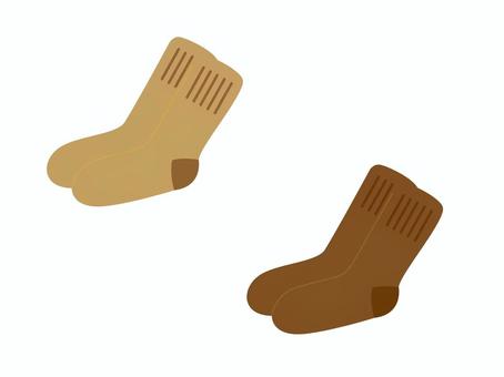 茶色い靴下、二足セット 靴下,ソックス,茶色,ファッション,足,衣類,履き物,防寒,イラスト,素材のイラスト素材