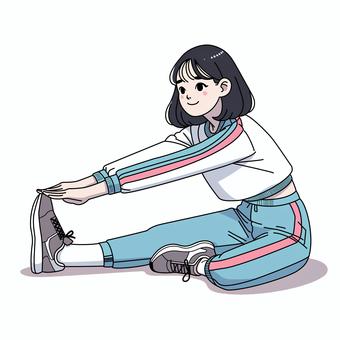 girl doing stretching, , JPG, PNG and AI