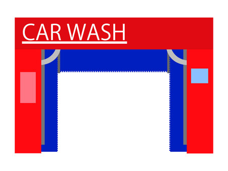 自動車の洗車機 洗車,洗車機,車,洗う,機械,ガソリンスタンド,イラスト,ベクターのイラスト素材