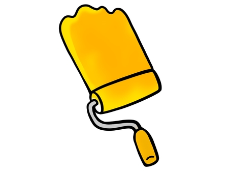 ペイントローラーで塗る ペイントローラーで塗る ペイントローラー,ペイント,ローラー,ミニ,コロコロ,転がす,持ち手,持つ,小型,ペンキのイラスト素材