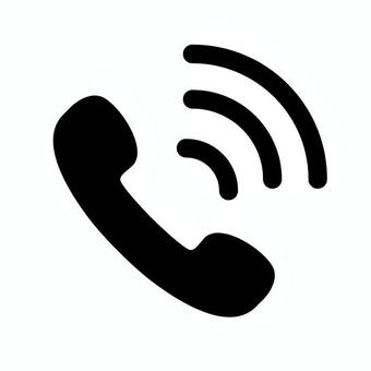 着信アイコン_黒 電話,着信,発信,受話器,アイコン,シルエット,シンプル,黒,マーク,単色のイラスト素材