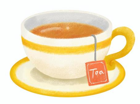 ティーバッグで淹れた紅茶 ティーバッグで淹れた紅茶 紅茶,ティーバッグ,ストレートティー,お茶,茶葉,ホットドリンク,飲み物,ドリンク,ティーカップ,カフェのイラスト素材