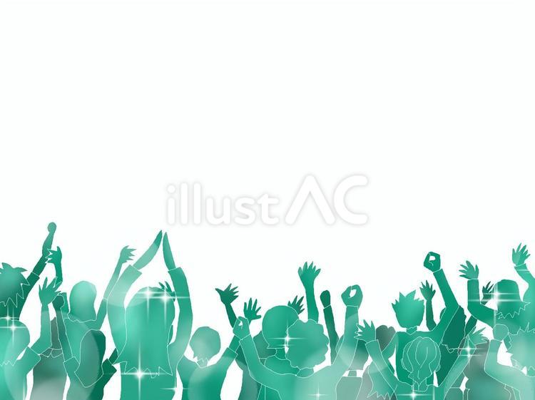 歓声を上げる観客 歓声,観客,大勢のイラスト素材