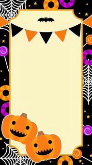 ハロウィン向けスマホ壁紙 ハロウィン,壁紙,待ち受け,背景,かぼちゃ,かわいい,ベクター,16:9,縦型,秋のイラスト素材