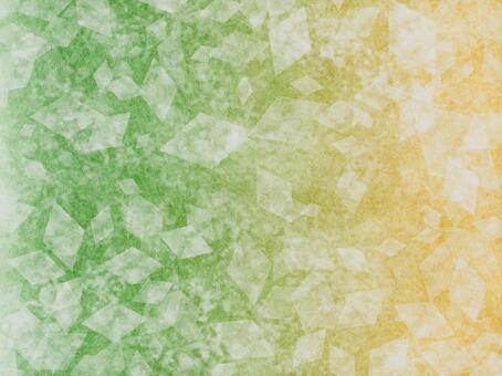 透明な欠片の背景　緑と黄