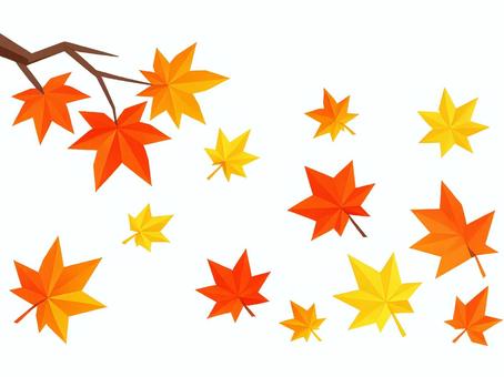 紅葉　幾何学風　イラスト