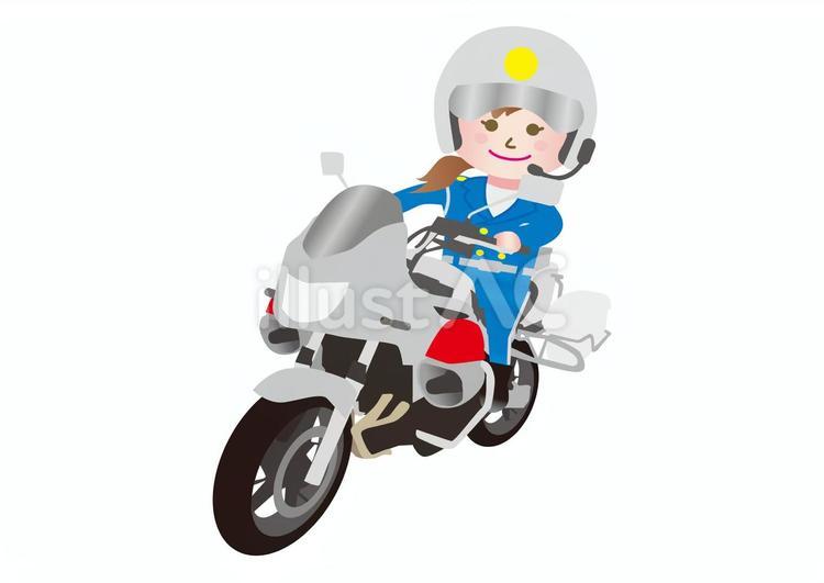 白バイと隊員(女) 白バイ,隊員,バイクのイラスト素材