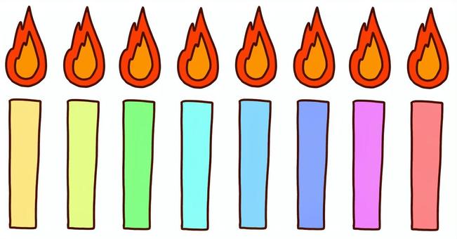 キャンドルセット キャンドルセット キャンドル,火,バースデー,カラフル,誕生日,お祝い,サプライズ,パーティー,手書きのイラスト素材