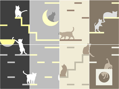 Catwalk pattern, cat, pattern, catwalk, JPG and AI