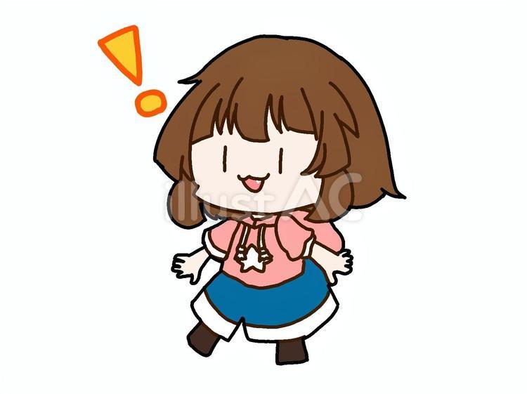 ひらめき　何か気付いた女の子 ビックリ,マーク,女の子のイラスト素材