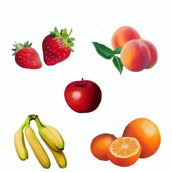 fruit assortment set, fruits, peach, orange, JPG, PNG and AI