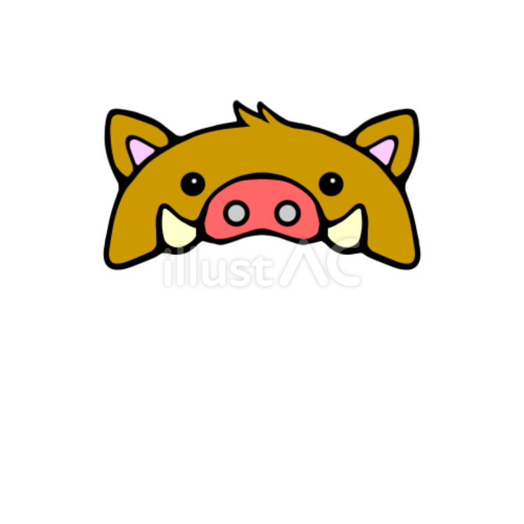イノシシの帽子A 猪,亥年,帽子のイラスト素材