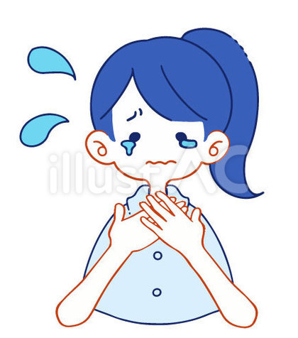 パニックになってあたふたしている女の子