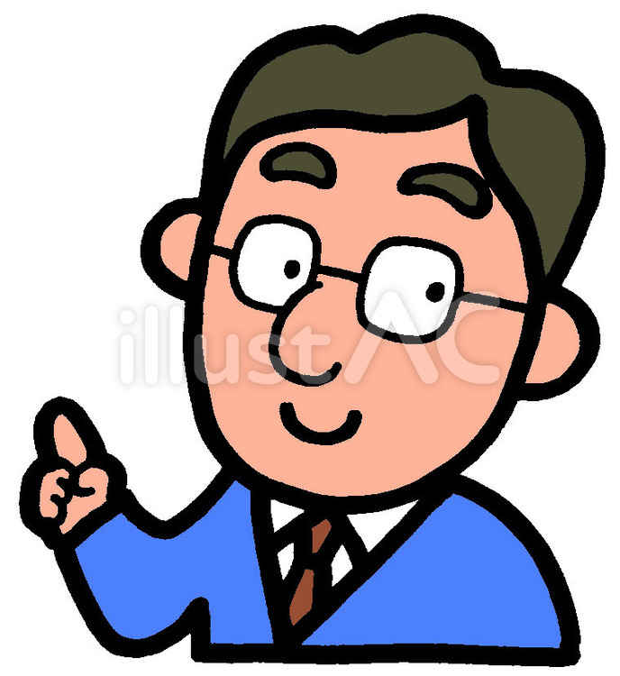 指を指して説明する男性上半身 男性,サラリーマン,説明のイラスト素材