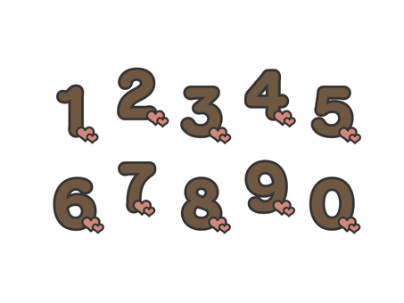 Illustration, digital, number, heart, 
