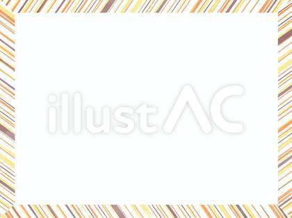 オレンジのフレーム囲み枠の無料イラスト