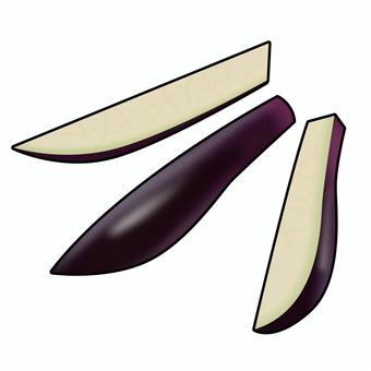 くし形切りにした茄子のリアルイラスト くし形切りにした茄子のリアルイラスト 茄子,くし形切り,野菜,夏野菜,栄養,食育,献立,レシピのイラスト素材