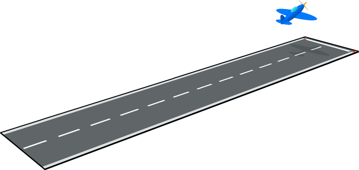 滑走路 飛行場,滑走路,舗装,道路,飛行機,白線,3dcg,立体,デフォルメ,背景透過のイラスト素材