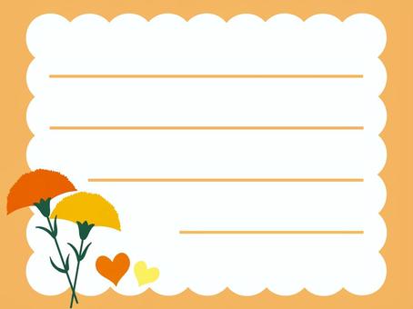 Carnation orange horizontal notepaper, , JPG and PNG