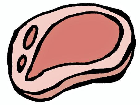 ロース肉 ロース肉,豚肉,肉,豚,トンテキ,ステーキ,肩ロース,お肉,焼肉,精肉のイラスト素材