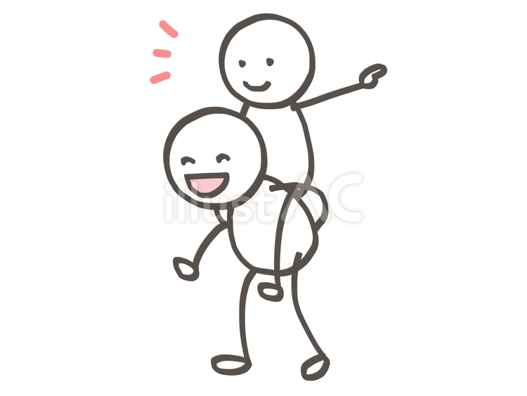 棒人間　あっち行こうよ 棒人間,人,2人のイラスト素材