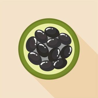 黒豆、おせち料理・正月の食べ物 黒豆,煮豆,おせち,おせち料理,料理,お正月,正月,新年,1月,冬のイラスト素材