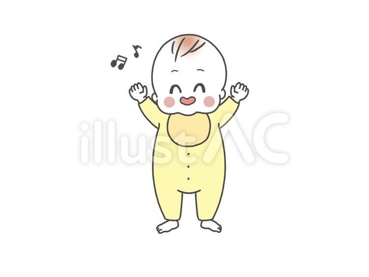 ごきげんあかちゃん あかちゃん,かわいい,シンプルのイラスト素材