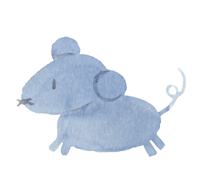 Illustration, a mouse, new year's card, watercolor painting, 