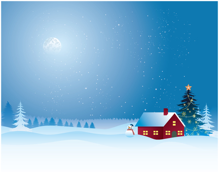 冬の雪国背景 クリスマス,冬,雪,林,冬季,森林,植物,12月,クリスマスイブ,森のイラスト素材