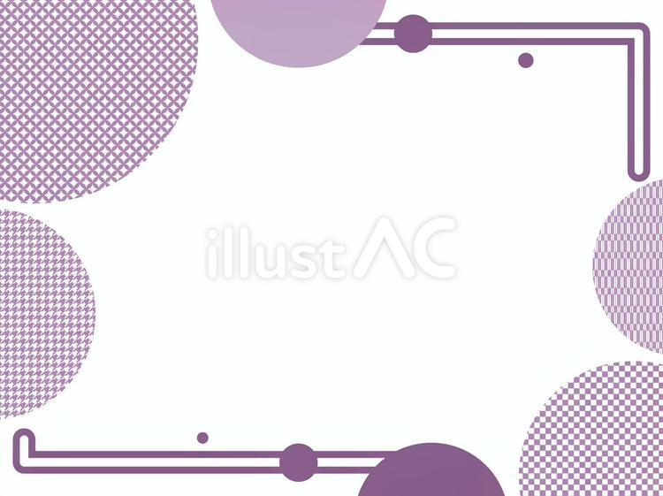 紫の和柄模様のフレーム背景 和柄,和風,幾何学模様のイラスト素材