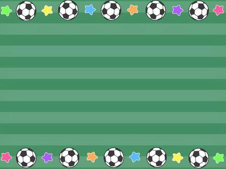 サッカー 星（緑）フレーム サッカー,ボール,運動,用具,星,ストライプ,横,屋外スポーツ,背景,壁紙のイラスト素材