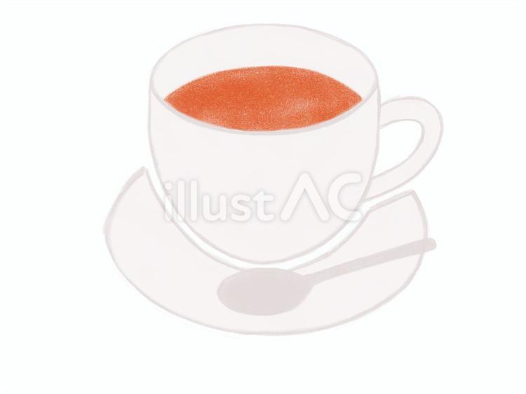 手描き風　ホットの紅茶 飲み物,紅茶,カップのイラスト素材