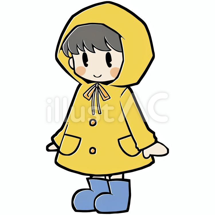 レインコートの男の子 レインコート,男の子,人物のイラスト素材
