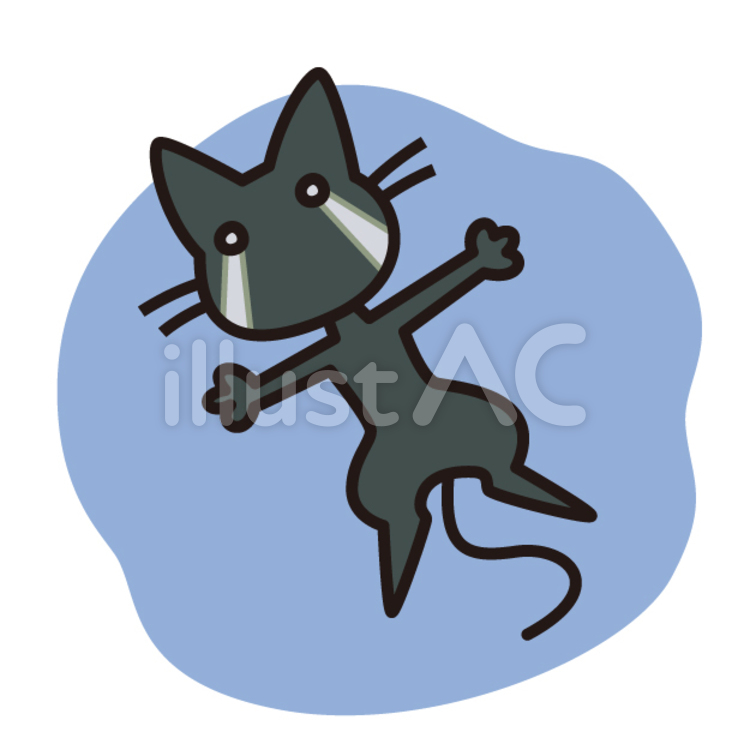 悲しむ猫4 悲しみ,動物,黒猫のイラスト素材