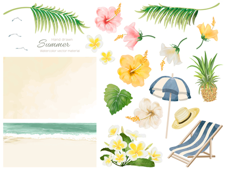 Illustration, okyanus, plaj, deniz banyosu, 