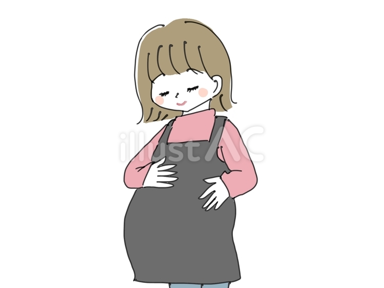妊娠している女性のイラスト 妊娠,妊婦,マタニティのイラスト素材