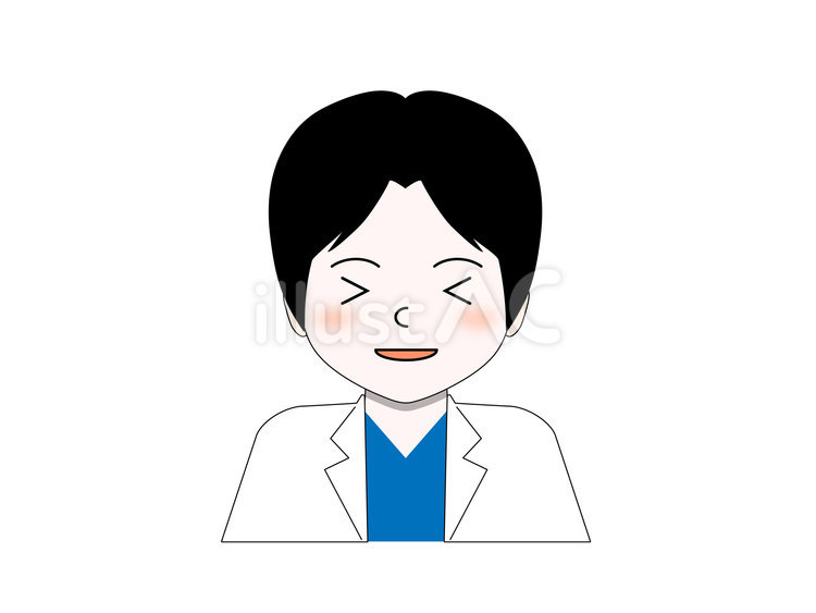 はしゃいだ笑顔の白衣の人物 医師,医者,病院のイラスト素材