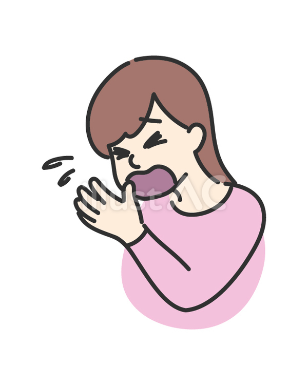 くしゃみをしている女性 くしゃみ,咳,風邪のイラスト素材