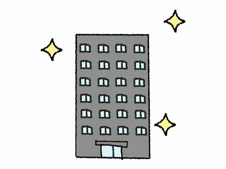 建物 建物,ビル,会社,不動産,賃貸,貸しビル,pop調,手描き,挿絵,ワンポイントのイラスト素材
