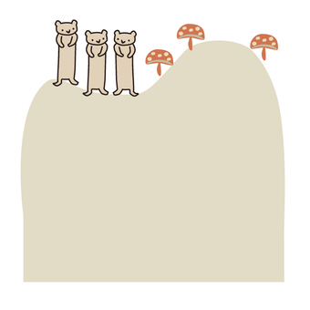 ミーアキャットときのこのフレーム