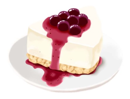 レアチーズケーキ　ベリーソースがけ チーズケーキ,レア,食べ物,洋生菓子,ベリーソース,おやつ,甘い,美味しい,スイーツ,イラストのイラスト素材